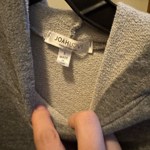 Gray Hoodie with Striped Sleeves - Picture 2 of 2